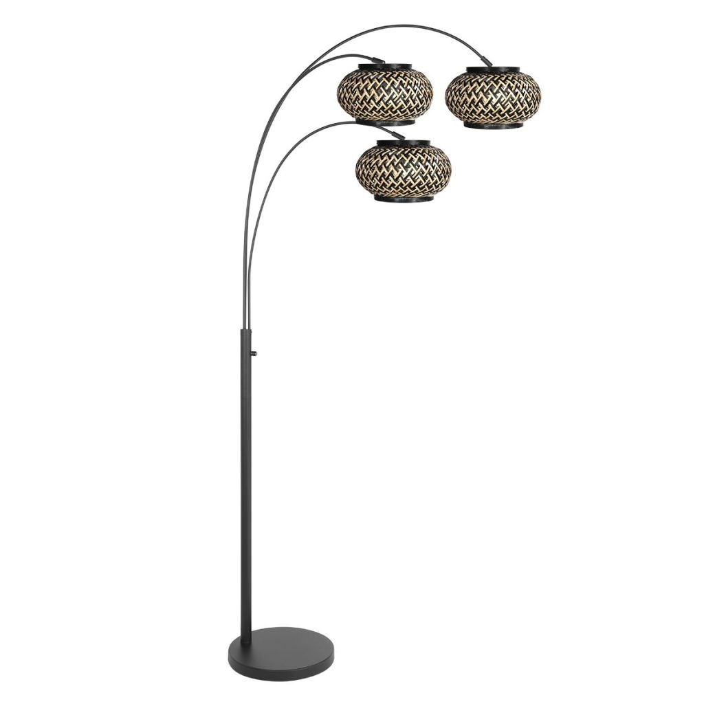 Stehlampe Nox Light mit Bambusmützen