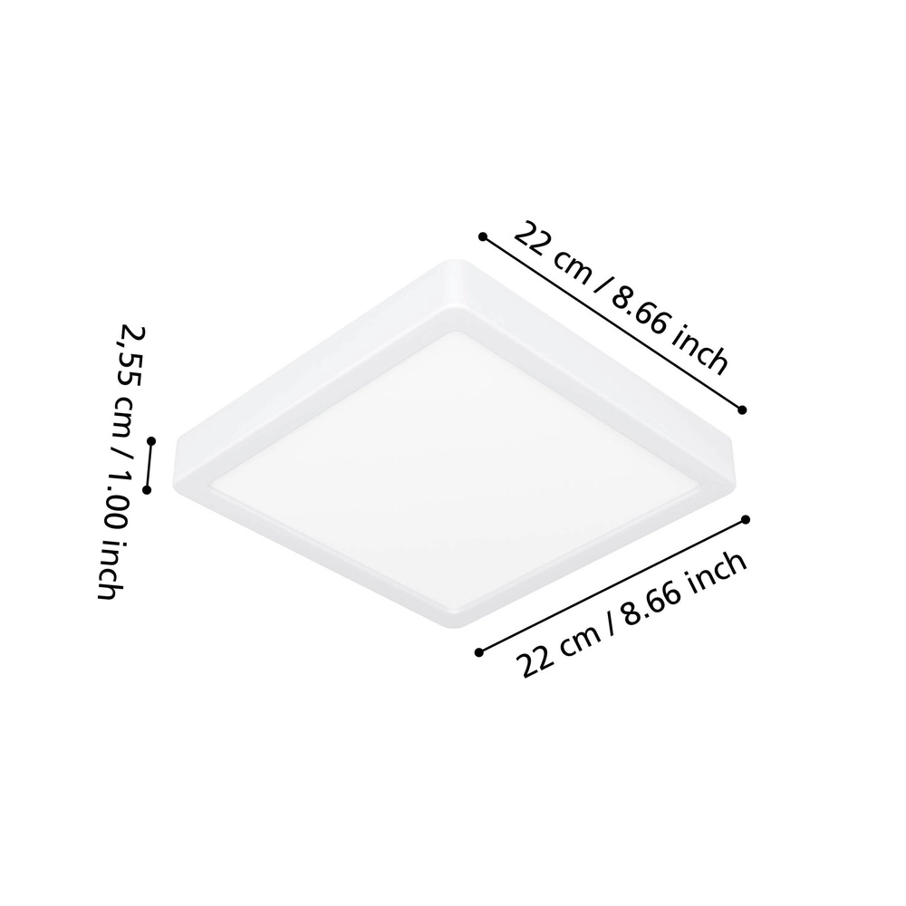 Deckenlicht IP44 Fueva 6-Z Quadrat – Weiß – 22x22 cm Eglo 9008606330577