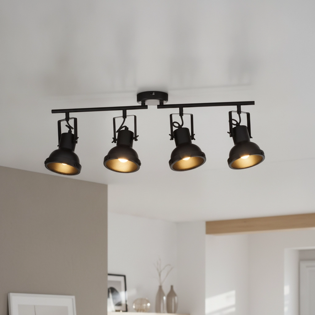 Deckenlampe Ruvi 4-flammig schwarz