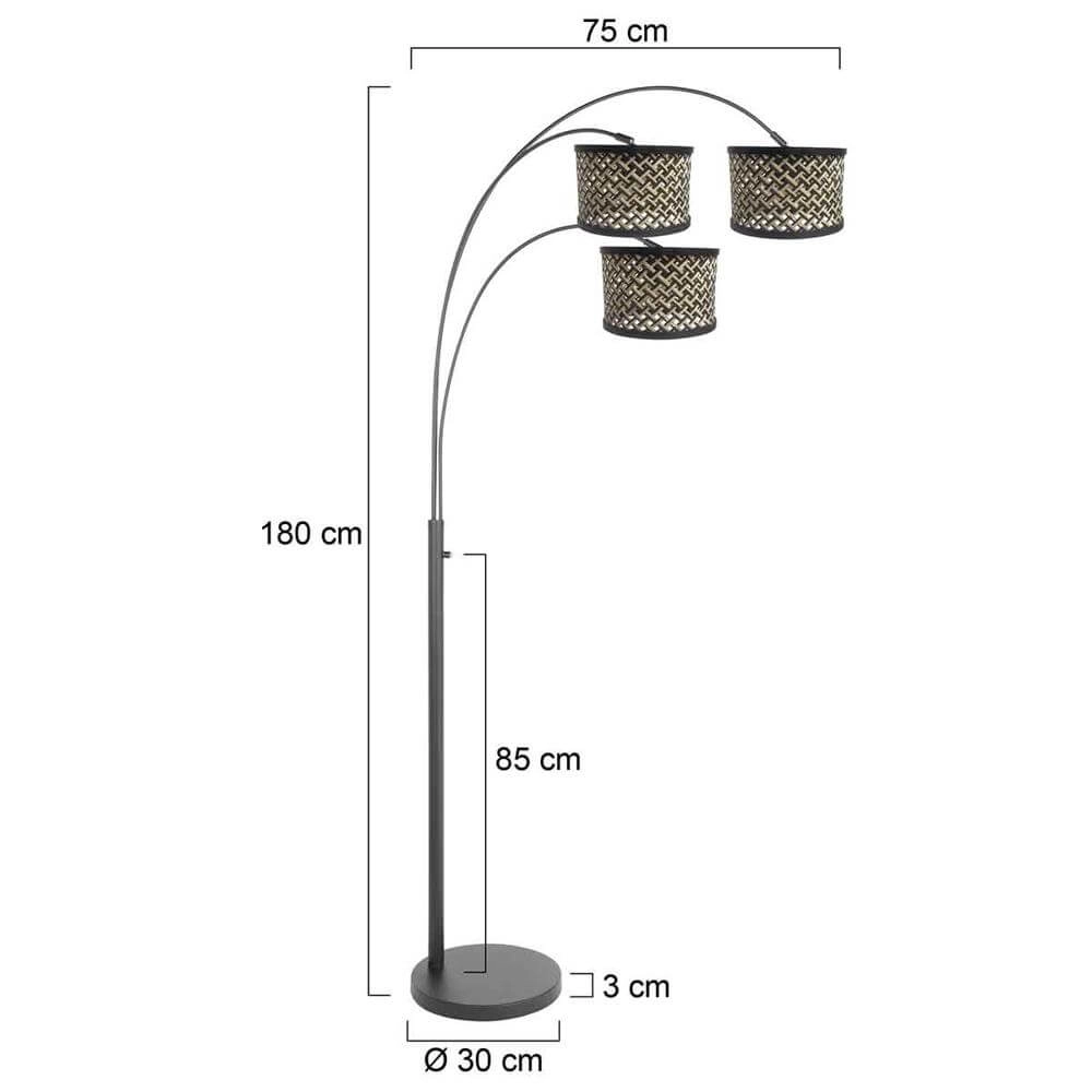 Stehlampe Sparkled Light schwarz mit Bambuskappen Steinhauer 8712746173635