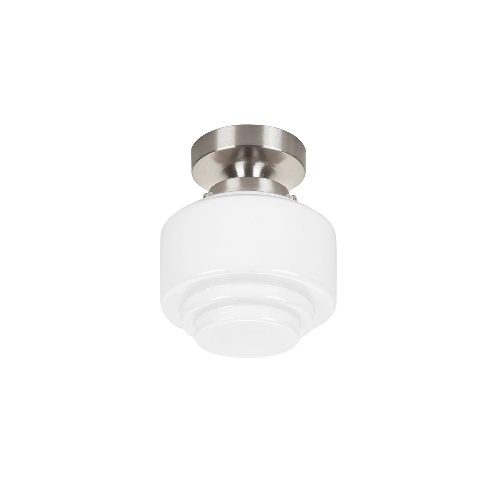 Nickel Deckenleuchte Cambridge weißes Glas Ø 15cm Highlight 8718379029622