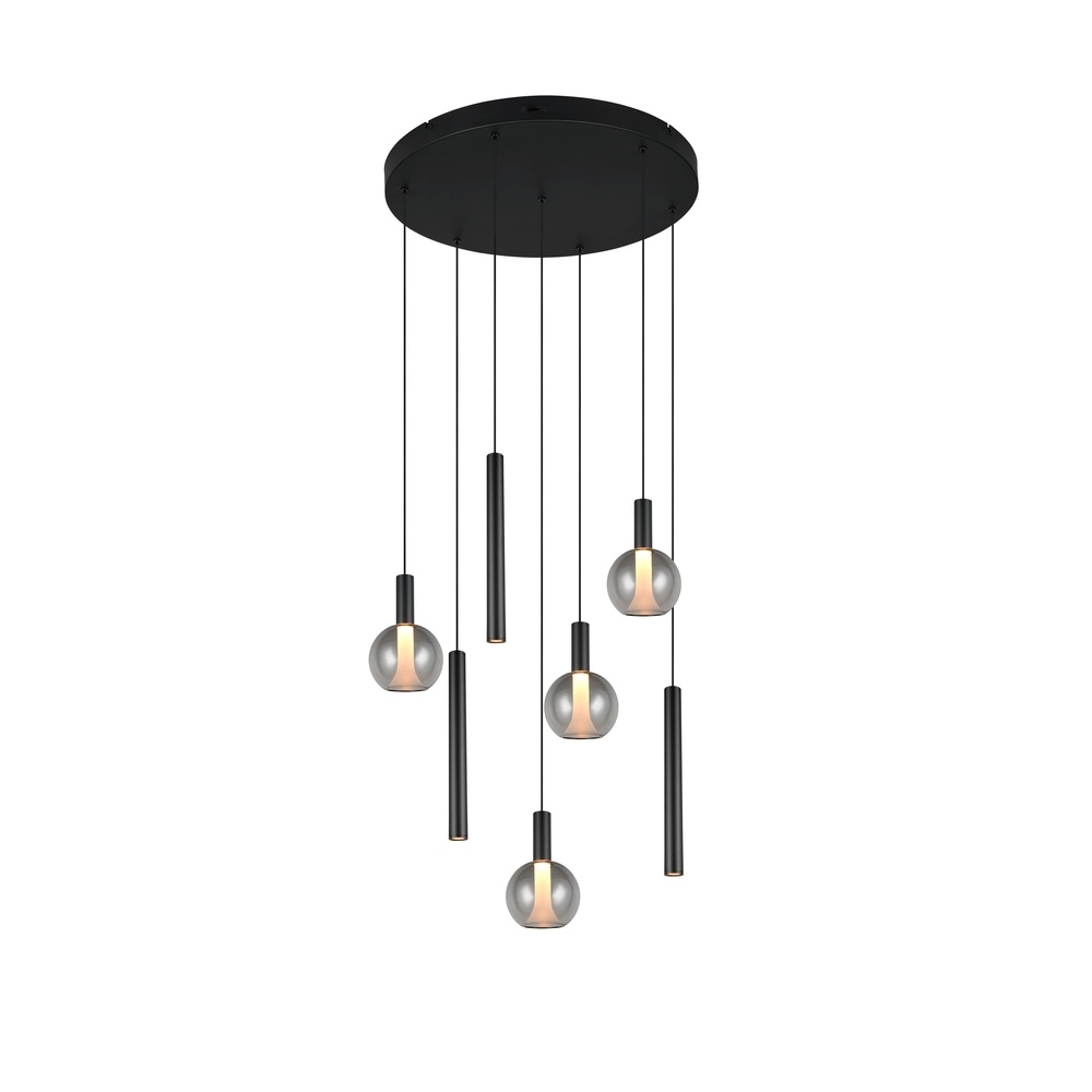 Design-Pendellampe Melaro 7-Licht Schwarz