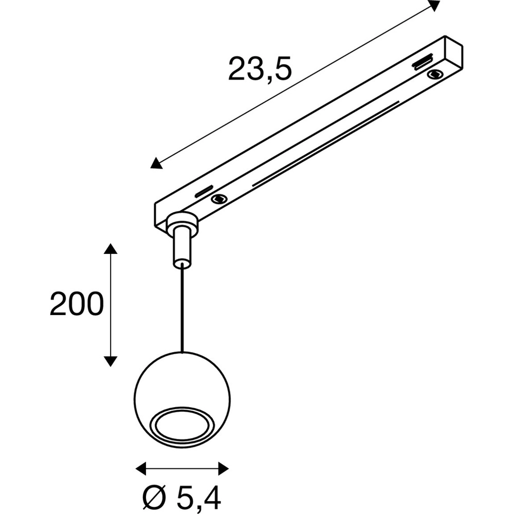 Pendelleuchte für Schiene Dysko 1-phasig schwarz mit gold SLV 4024163317009