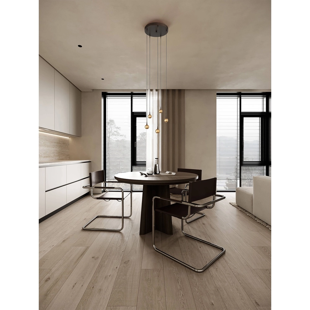 5-Licht Pendellampe Talana Kakaobraun mit Gold Ø 35 cm DTW Masterlight 8718121427126