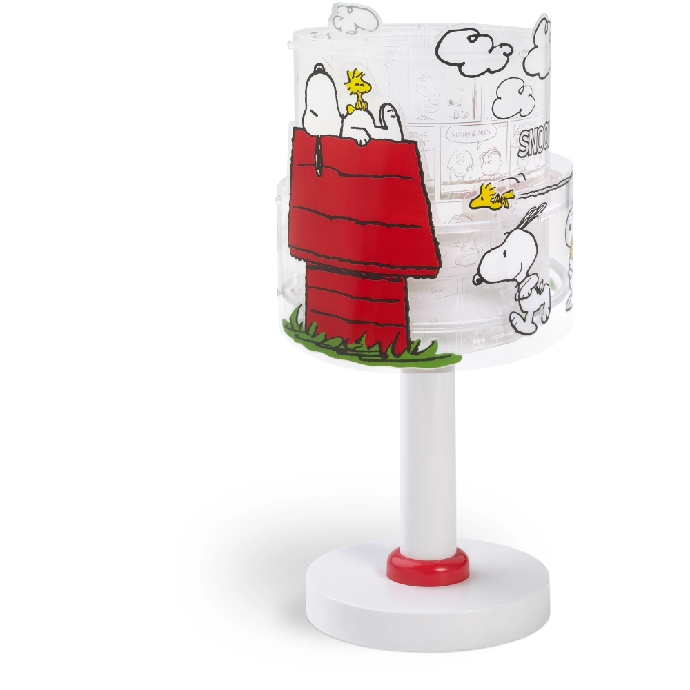 Tischlampe Snoopy weiß mit rot