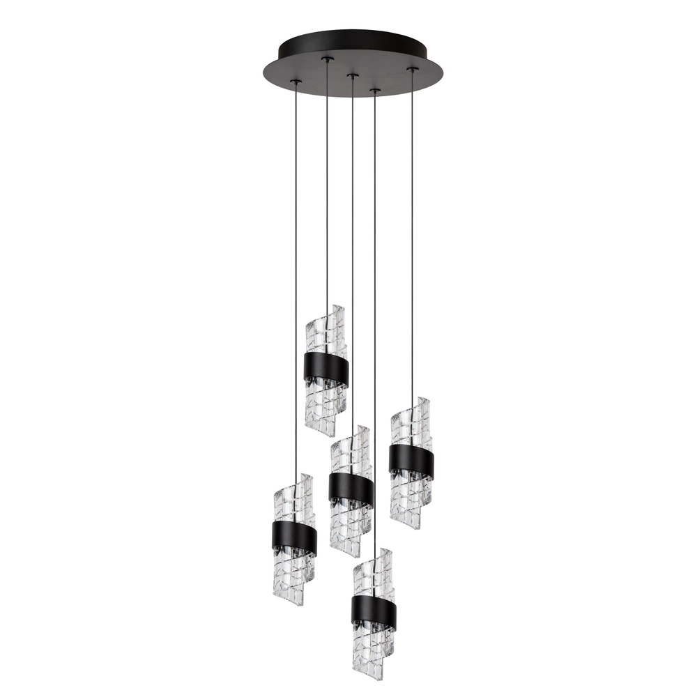 Design-Pendellampe Kligande 5-Licht-Schwarzpatrone