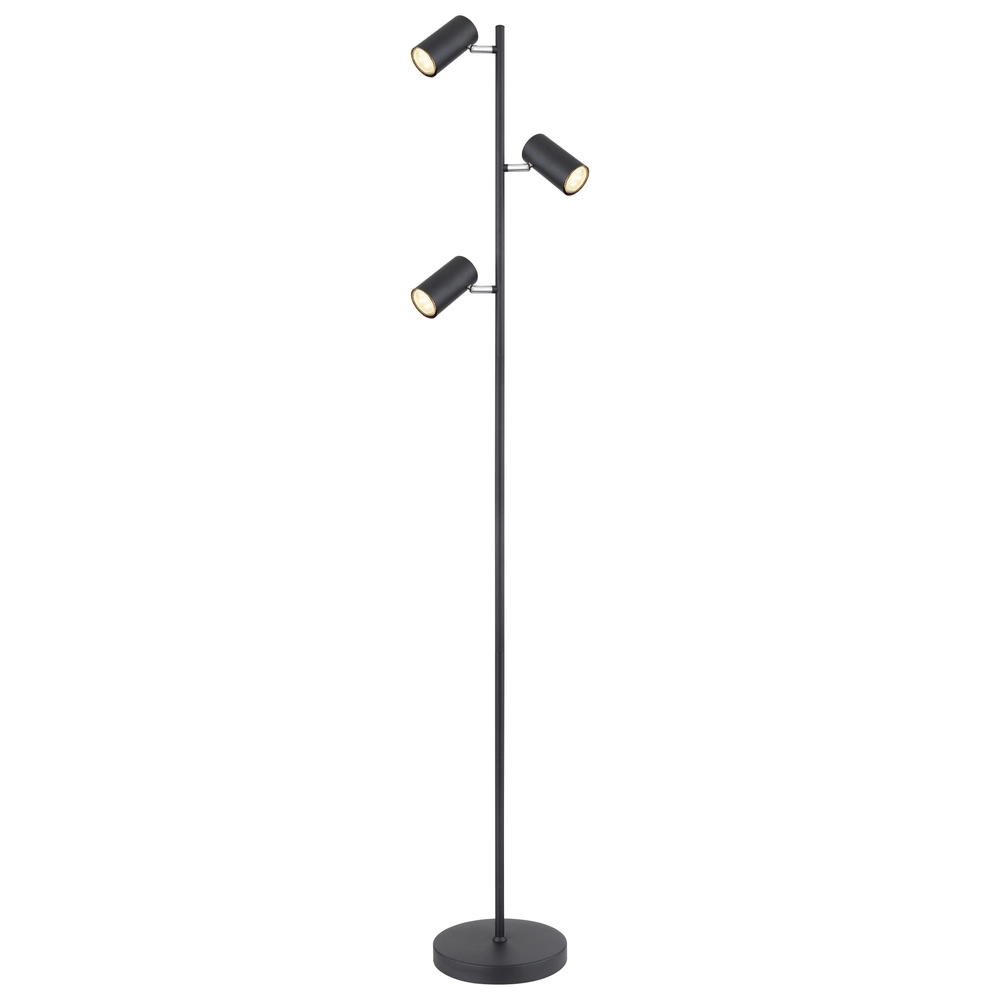 Stehlampe 3-Leuchten Robby Schwarz