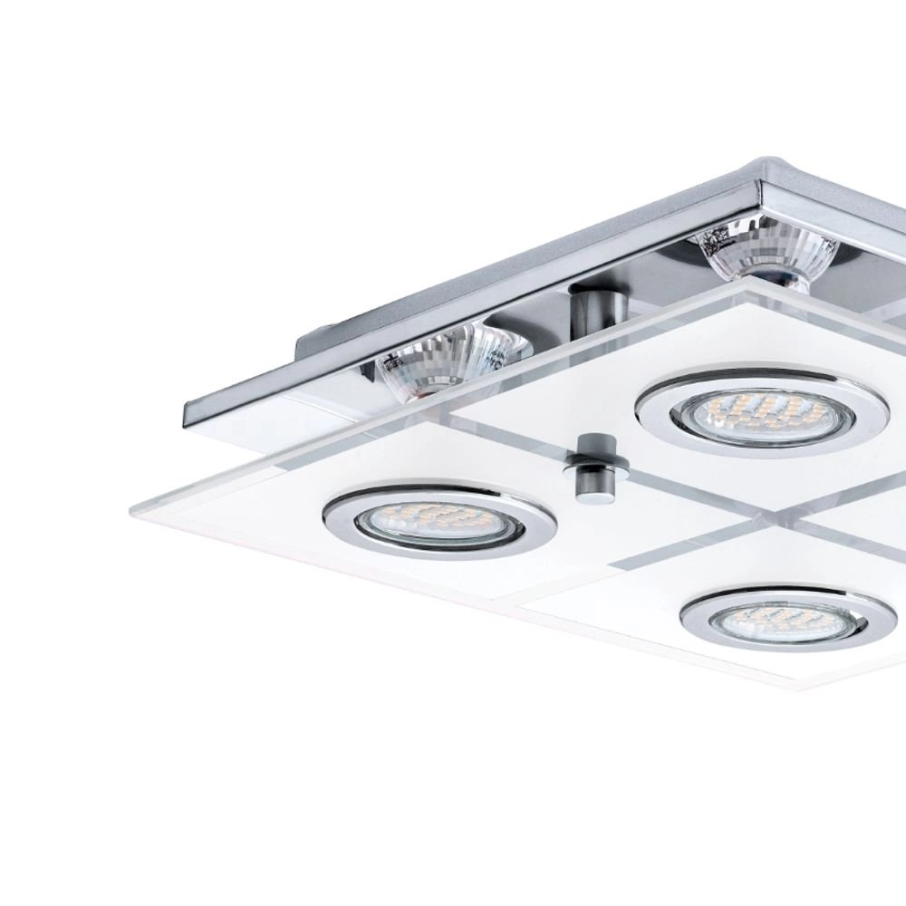 LED-Deckenlampe Cabo Square 4x3W - 3000K - 29cm Chrom Eglo 9002759309312