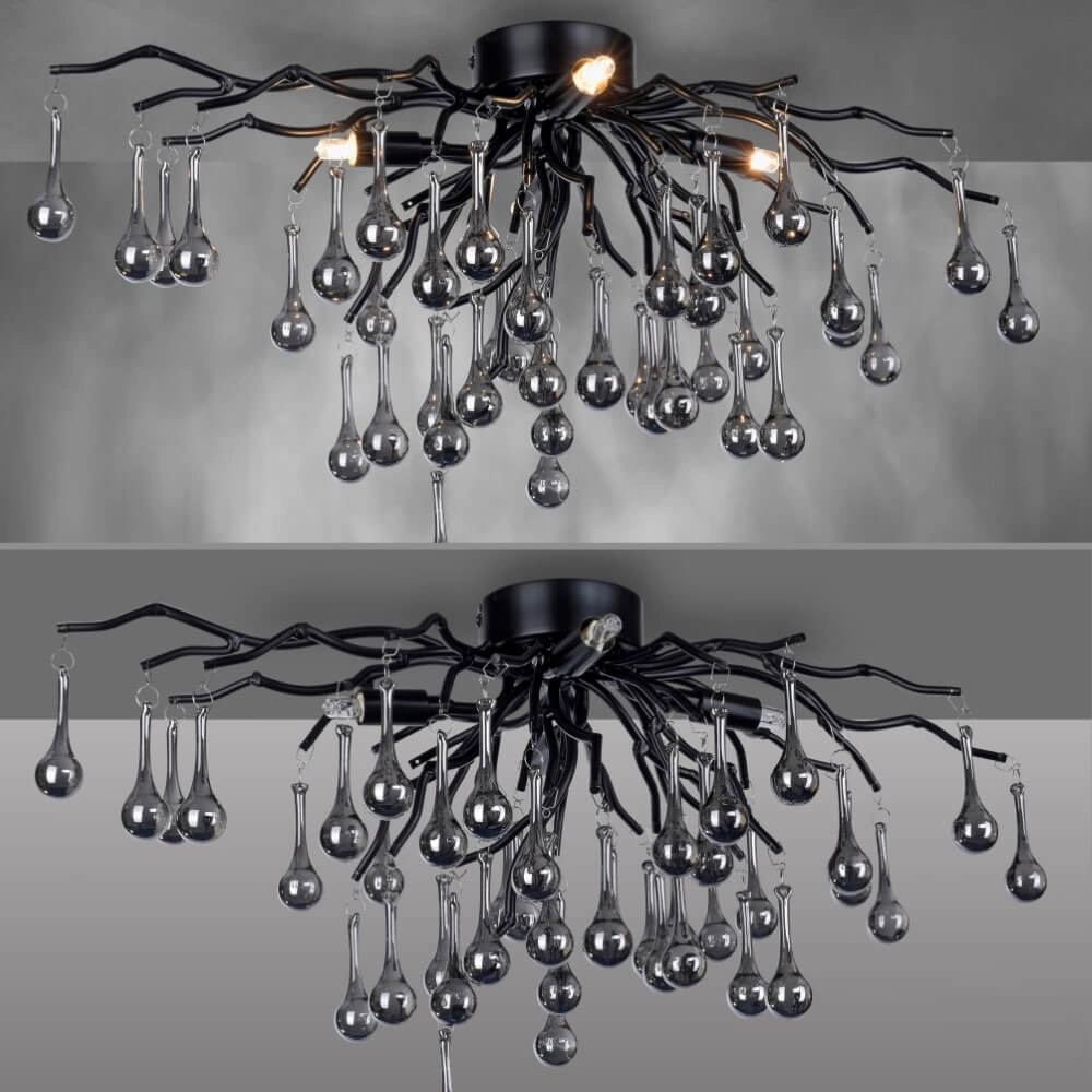 Kronleuchter Icicle schwarz 60cm Paul Neuhaus 4012248377574