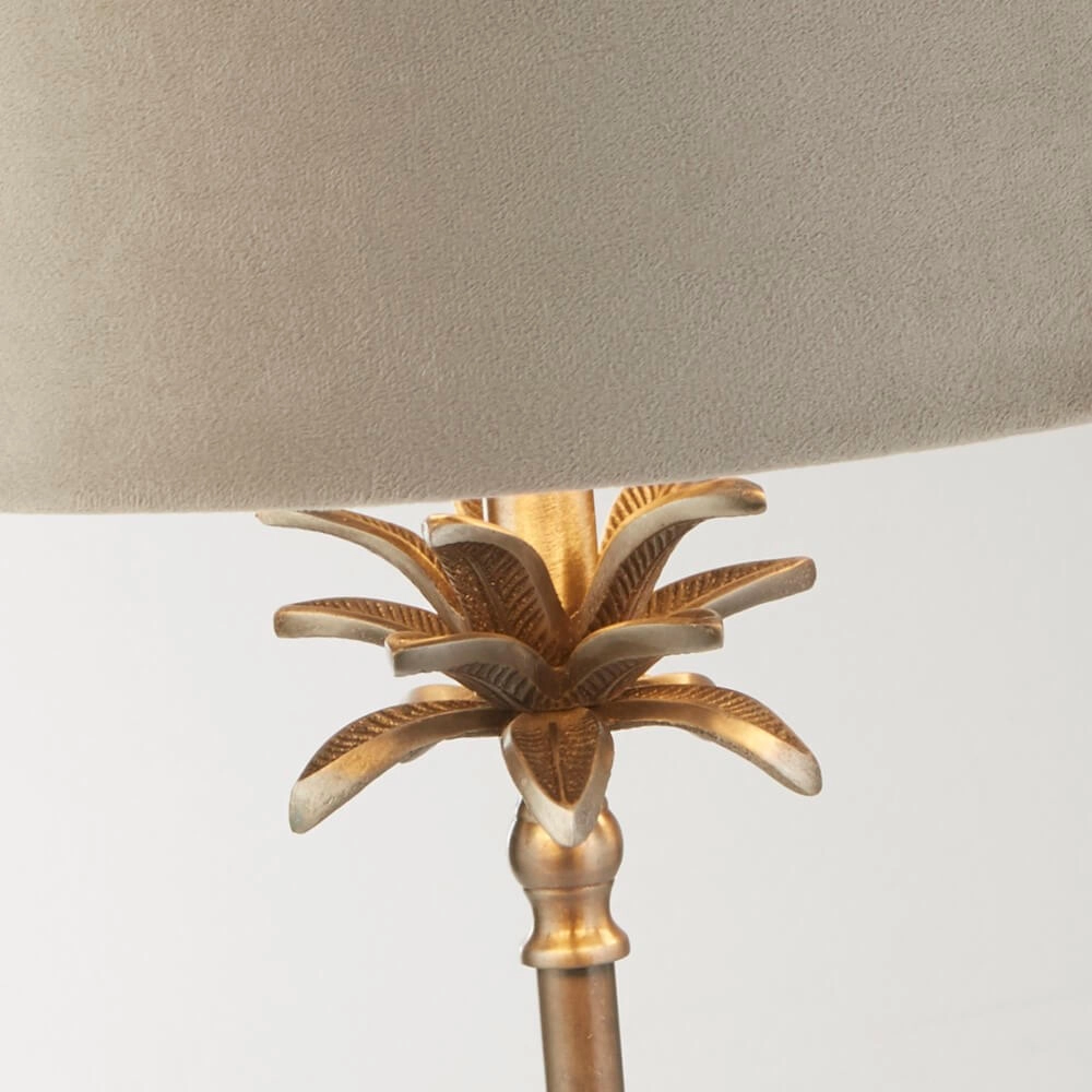 Tischlampe Palm Gold mit Cremeton Searchlight 5053423257501