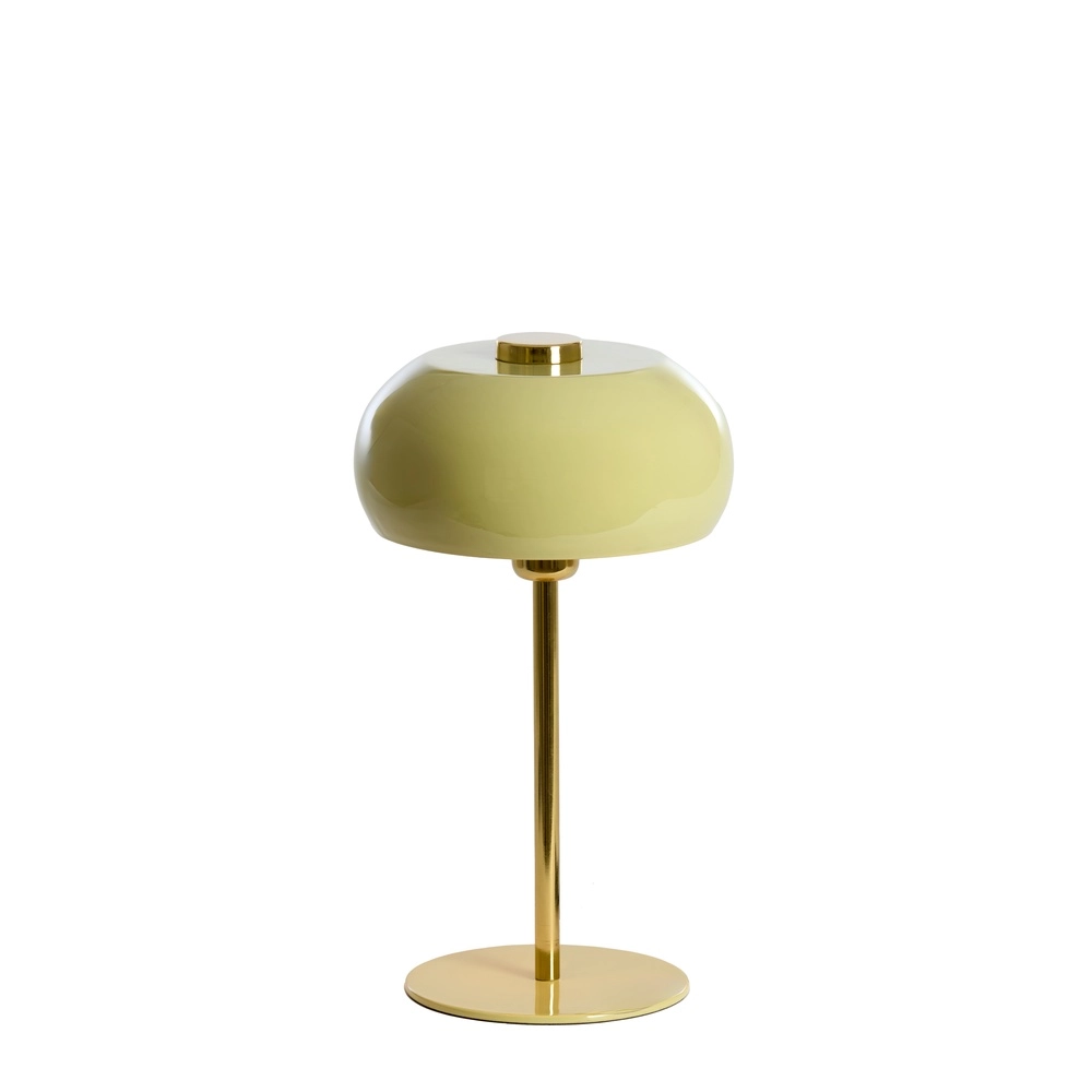 Tischlampe Surin Ø 23 cm – glänzend hellgrün mit Gold Light & Living 8717807743468