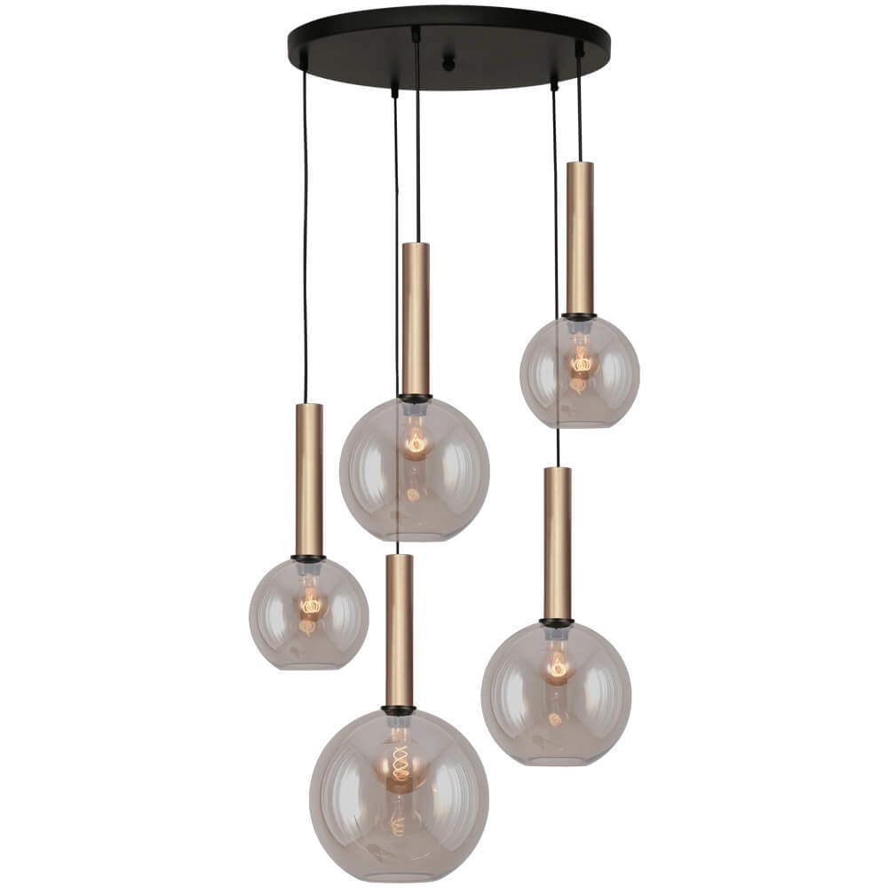 Vide-Hängelampe Bella 2 5 Lichter mit goldenen Linsen