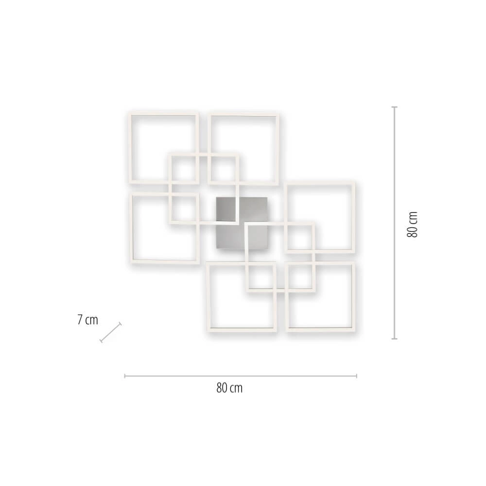 Moderne Deckenleuchte Q-Inigo Quadrat Paul Neuhaus 4012248358108