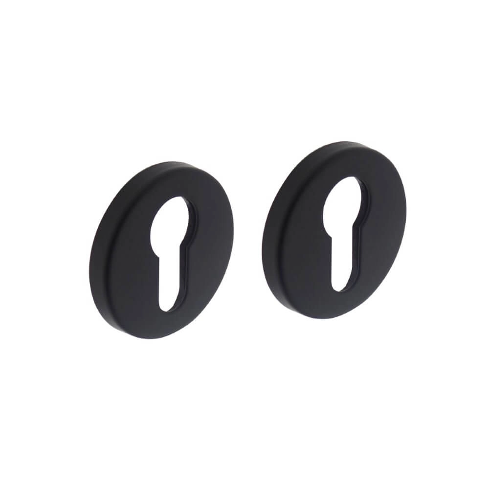 Set mit 2 Zylinder-Rosetten Tira rund schwarz verdeckt Intersteel 8714186648179