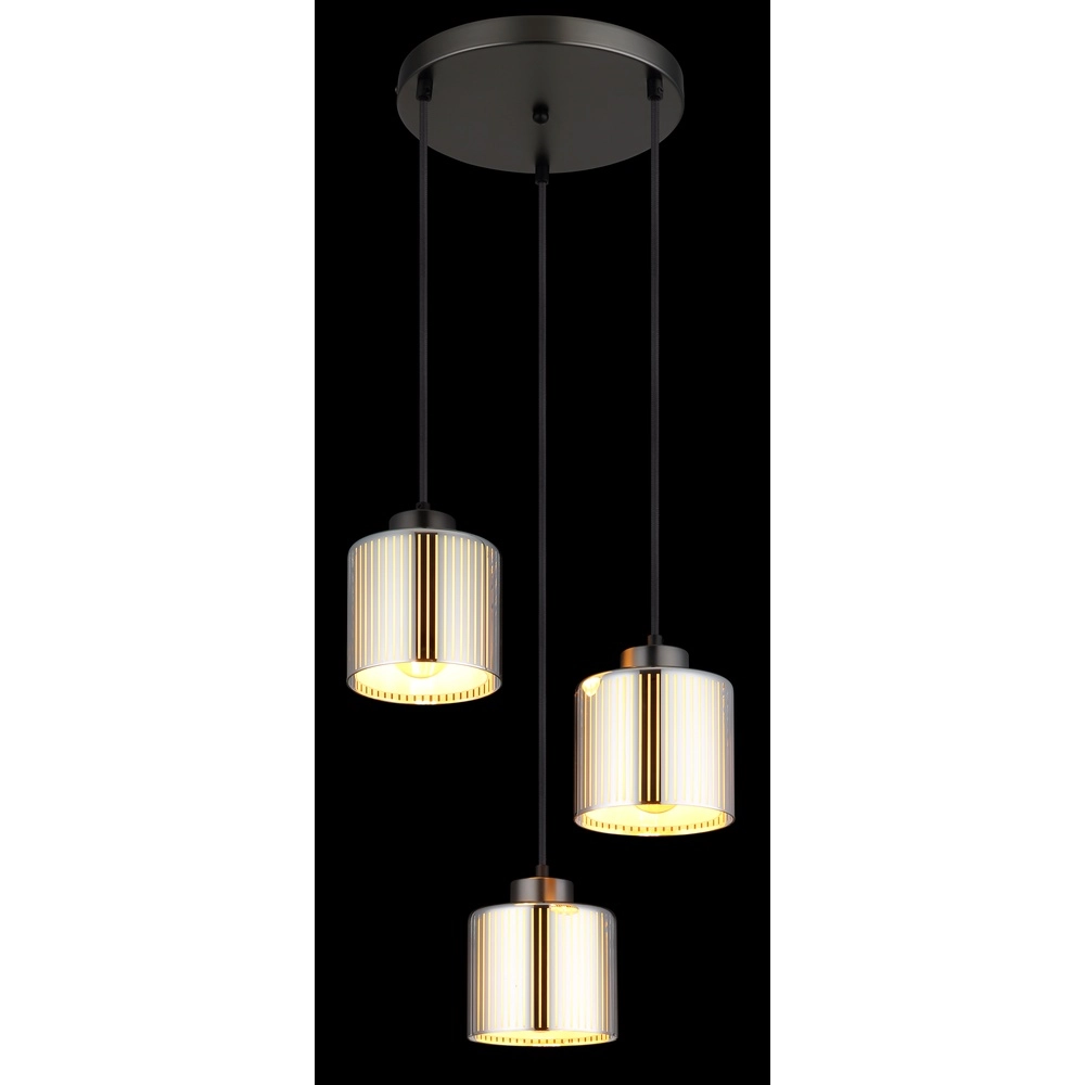 Design-Pendellampe Felicia Gunmetal 3-Lights Globo 9007371522965
