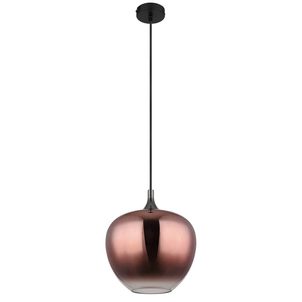 Schwarze Pendelleuchte Maxy mit rotem Glas Ø 29cm Globo 9007371453979