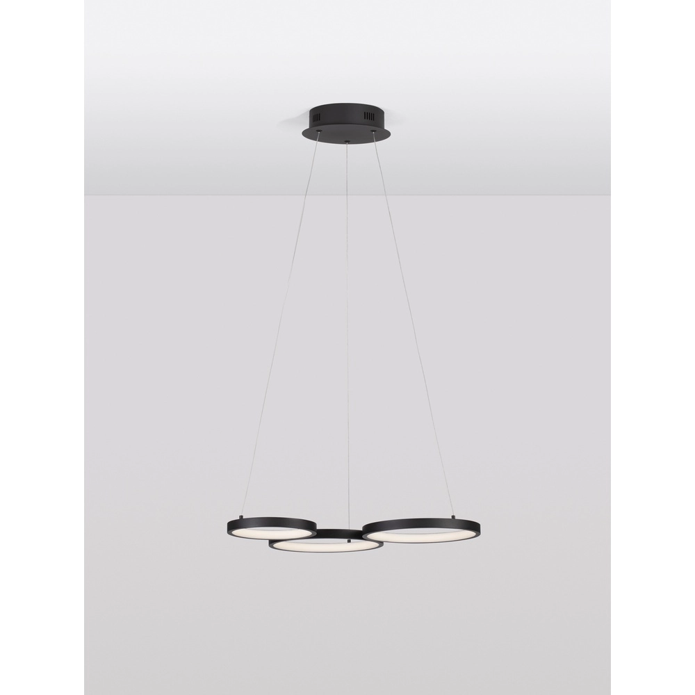 Moderne Pendelleuchte Magnus schwarz 55cm
