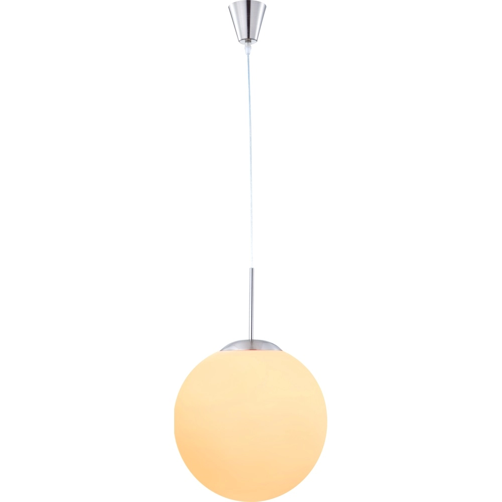 Design-Pendellampe Balla Nickel mit weißem Ø 30 cm