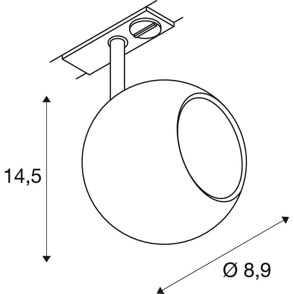 Platz für Schiene Light Eye 90 weiß Ø 9cm 1-phasig SLV 4024163295451