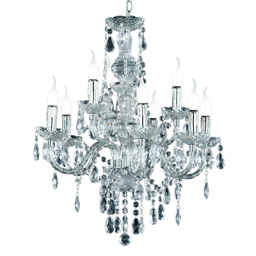 Kronleuchter Luster Crystal 61cm 9-flammig transparent Trio 4017807138474
