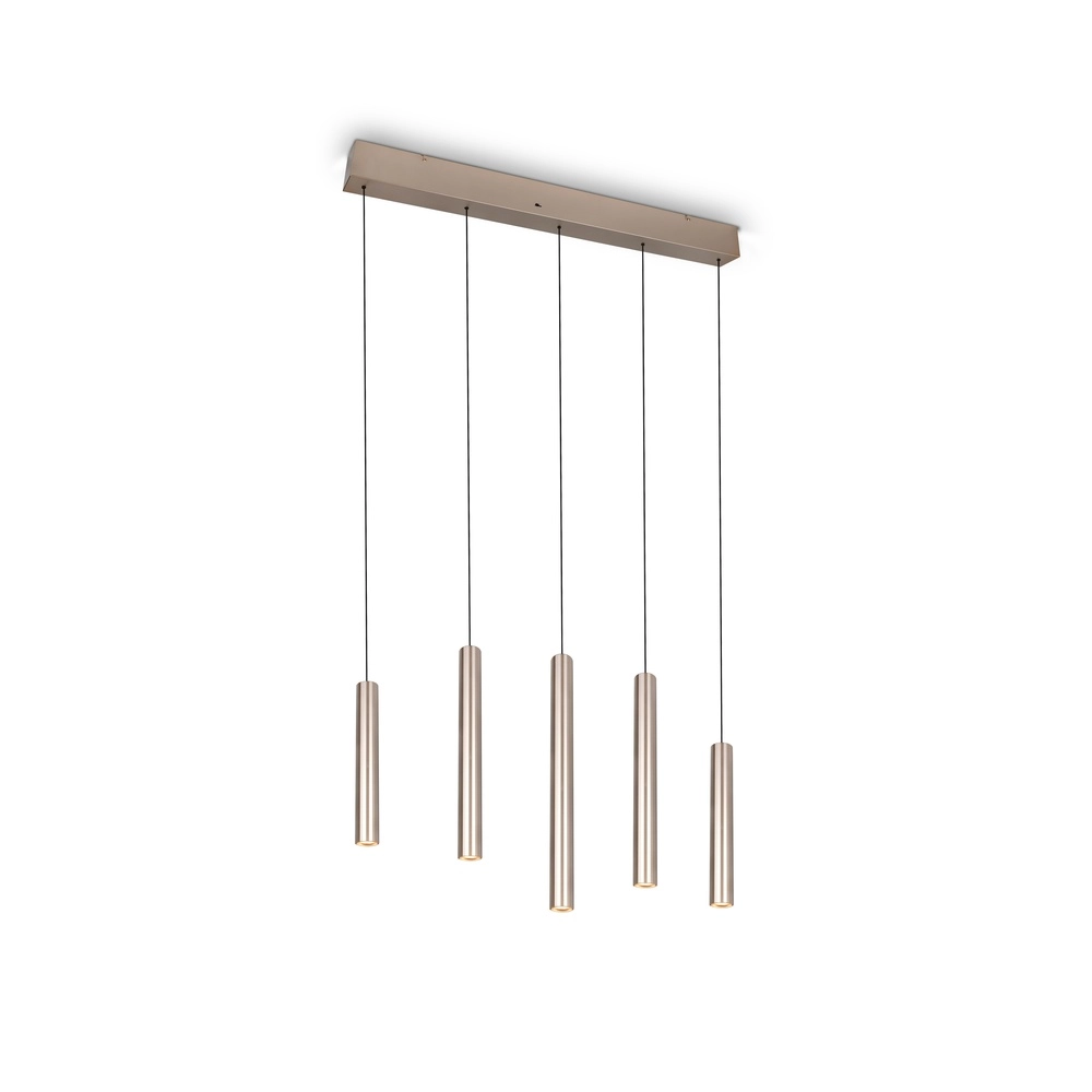 Elegante Pendellampe Arimato 5-Glas Champagner