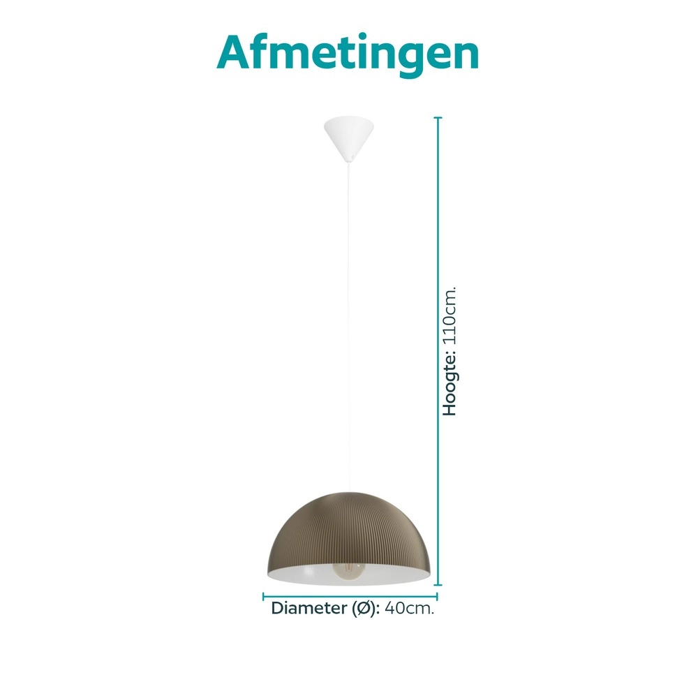 Design-Pendellampe Gaetano 2 Bronze mit weißem Ø 40 cm