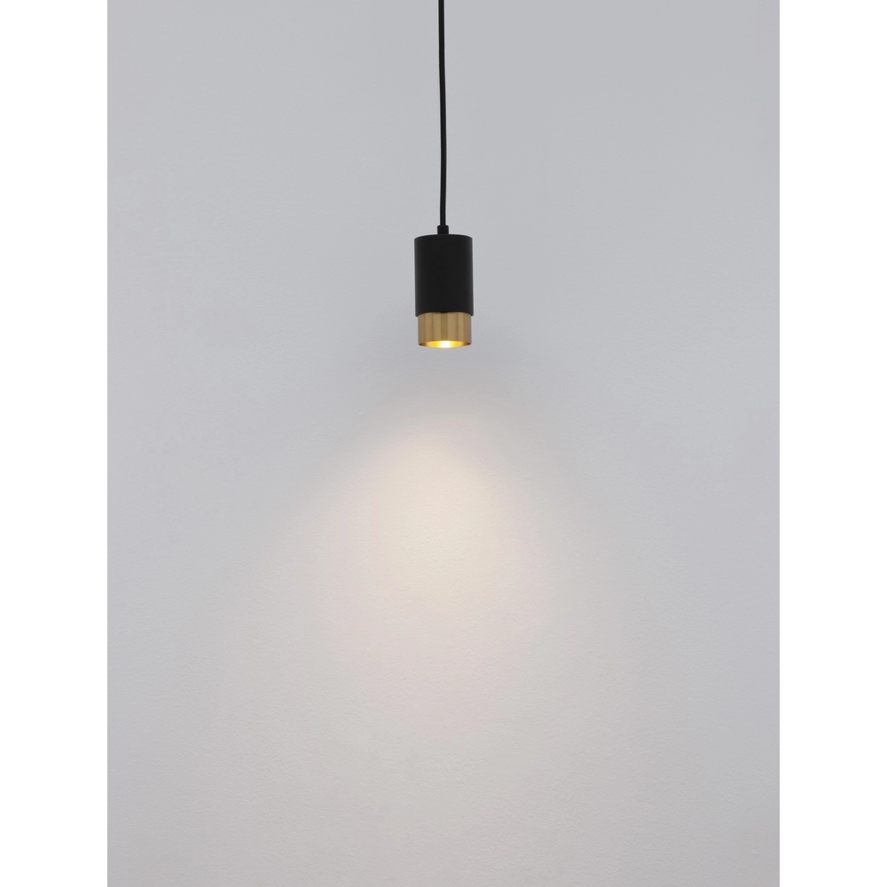 Pendelleuchte Pongo S single 10,8cm schwarz mit gold Lyora 5212017430311