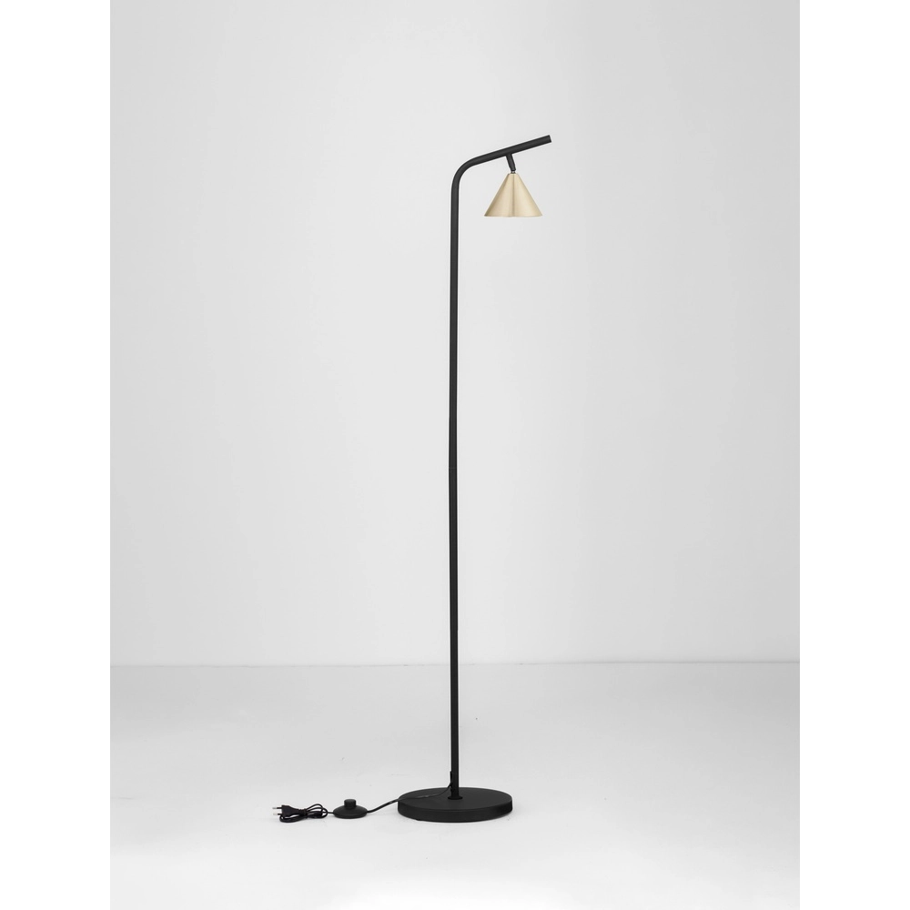 Stehlampe Conico schwarz mit gold