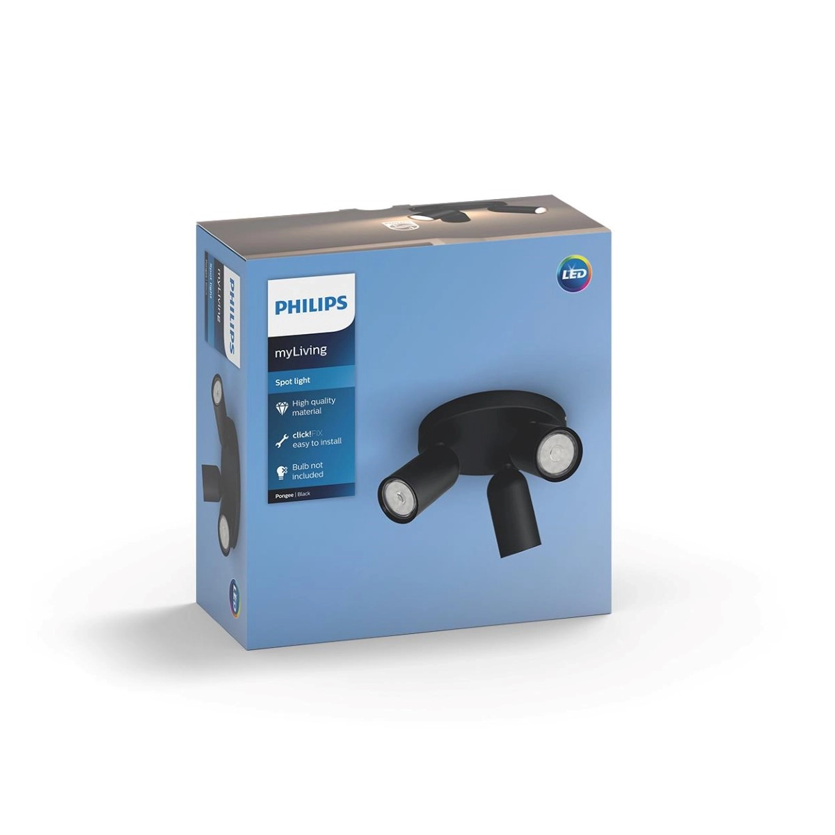 Strahler Pongee 3-Licht-Schwarz Philips 8718696164846