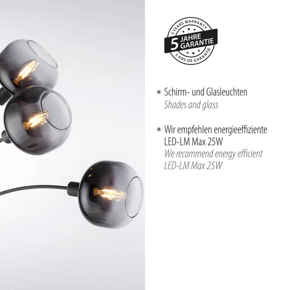 Schwarze Stehlampe Zea 3-flammig Just Light 4043689993764