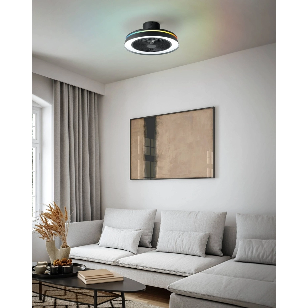 Schwarzer Deckenventilator Vallonia Ø 48cm Eglo 9002759352172