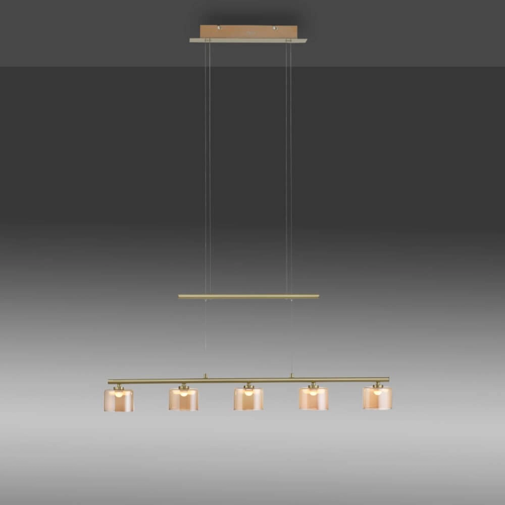 Hängelampe mit 5 Leuchten Hydra Messing Paul Neuhaus 4012248364987