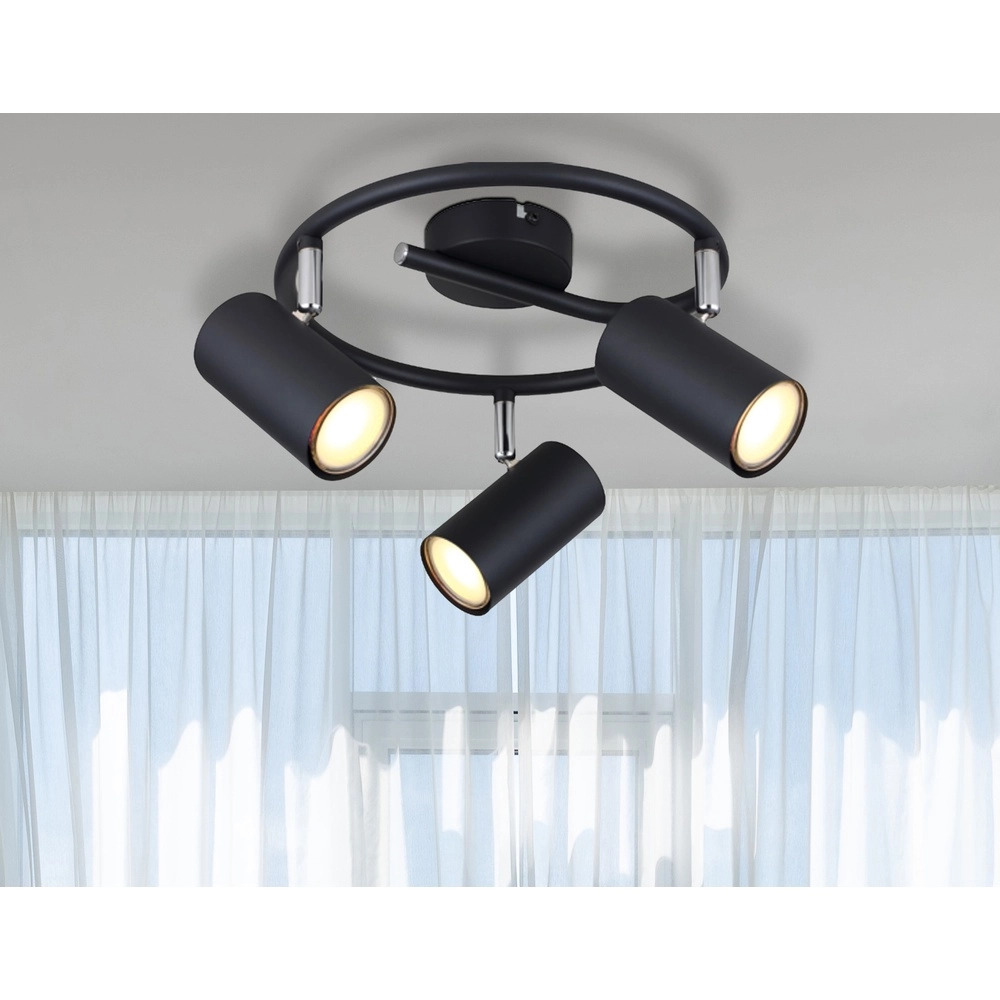 3-Licht Deckenlampe Allvi Schwarz Globo 9007371448760