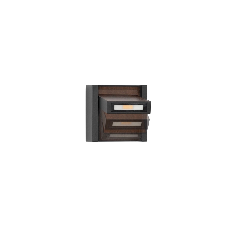 Wandleuchte Kioo schwarz mit Holz Lyora 5212017478795