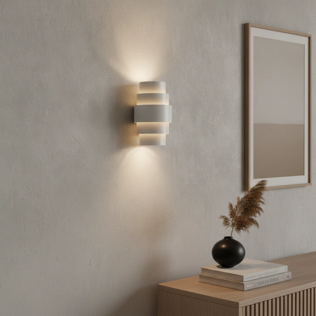 Design-Wandleuchte Rolls Weiß mit Gold innen