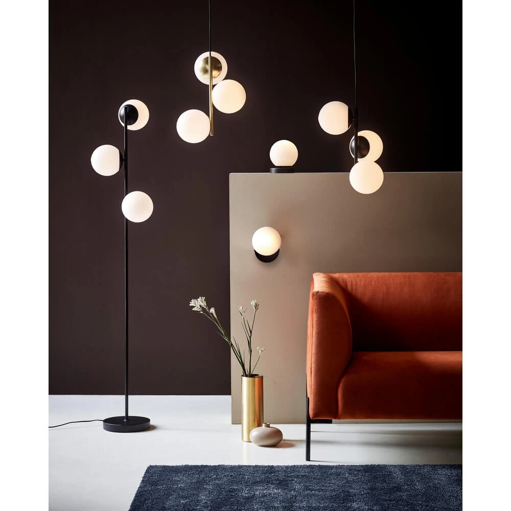 Pendelleuchte Lilly 3-flammig schwarz mit weißer Kugel Nordlux 5701581458987