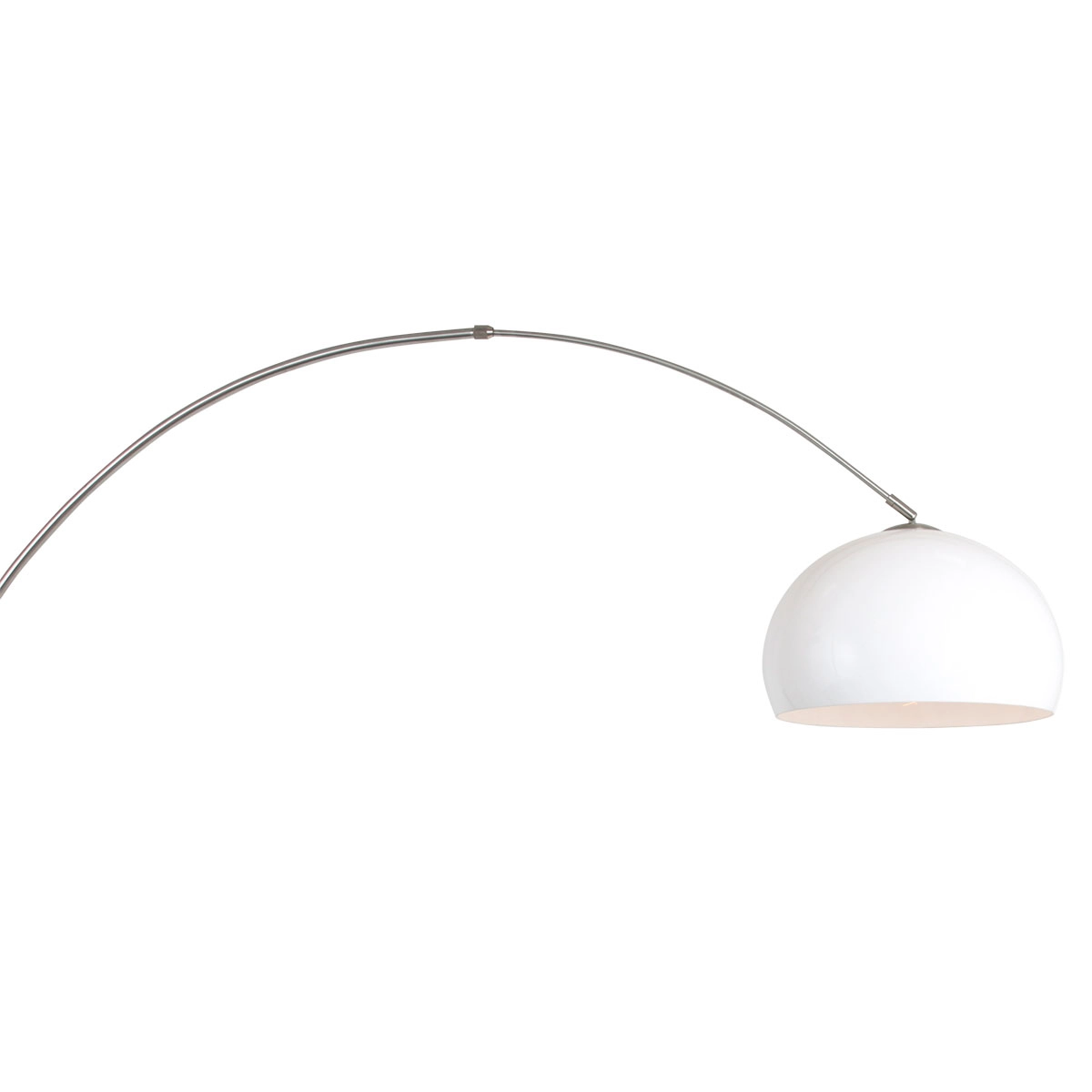 Wandbogenlampe Sparkled Edelstahl mit weißem Lampenschirm Steinhauer 8712746146707