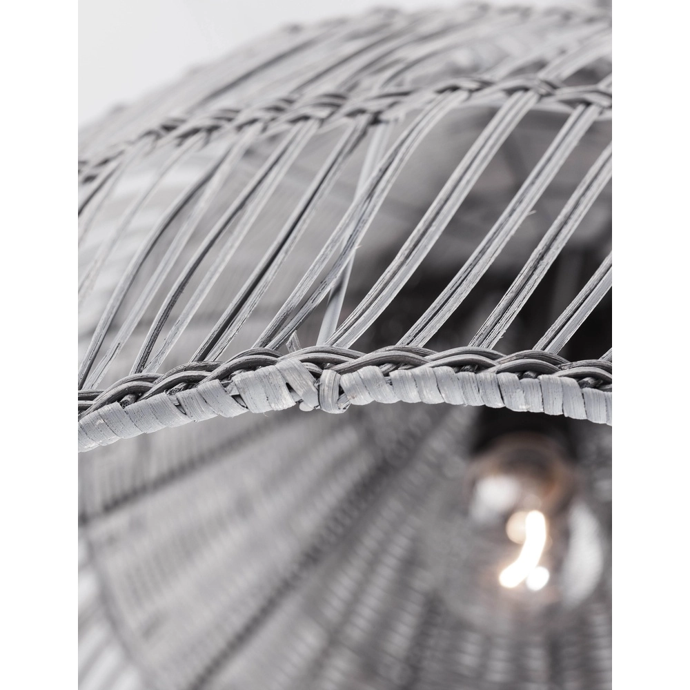 Graue Pendelleuchte Destin Rattan Ø 42cm Lyora 5212017416681