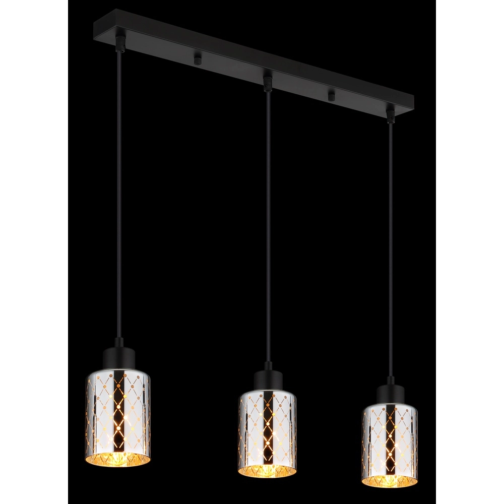 Design-Pendellampe Alonso 3-Licht Schwarz Globo 9007371575251
