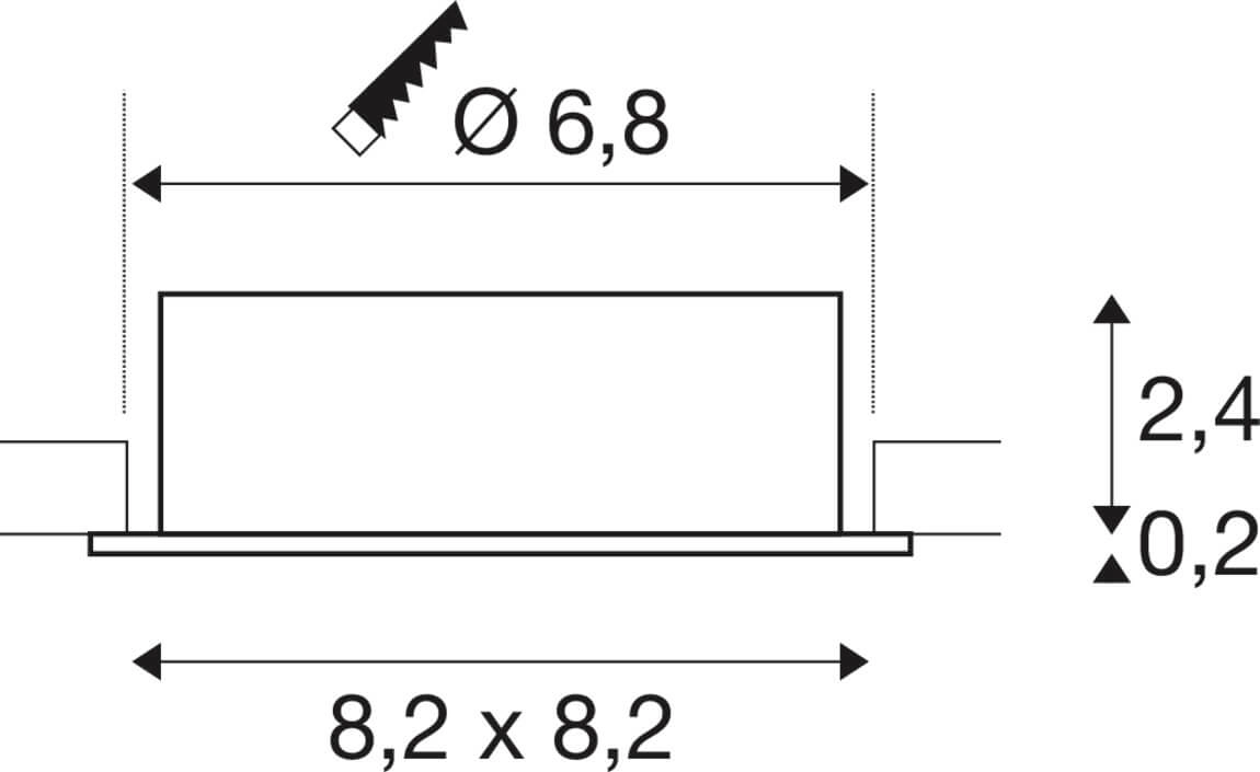Einbaustrahler New Tria 68 quadratisch - weiß - GU10 SLV 4024163276184