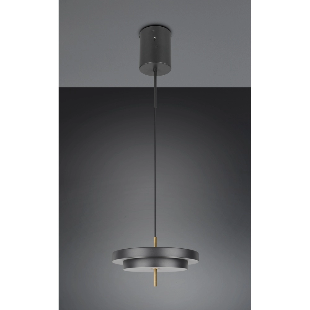 Design-Pendelleuchte Keaton schwarz mit gold Ø 40cm Trio 4017807653366
