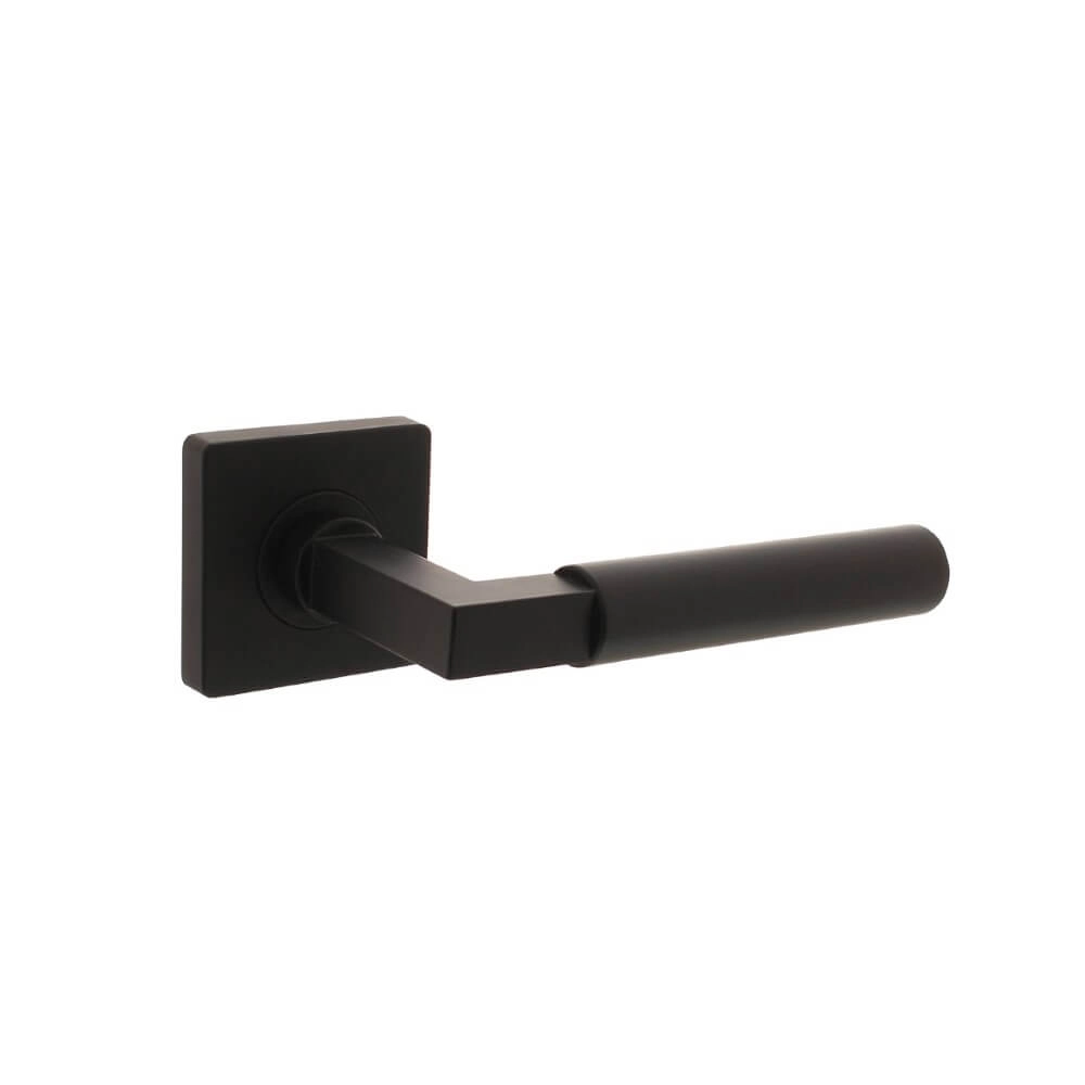 Türklinke Bau-Stil Quadratische Rosette schwarz Intersteel 8714186556405