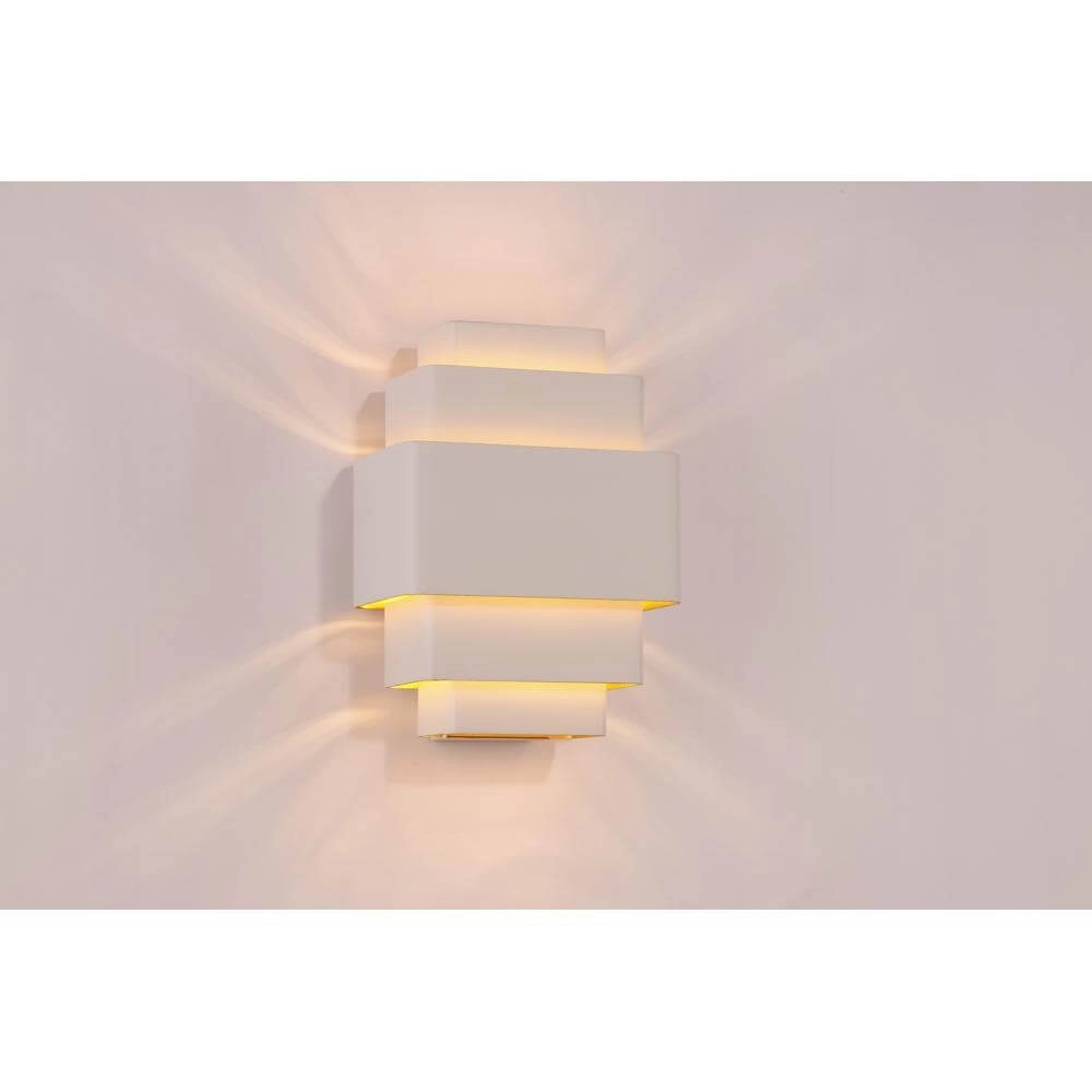 Design-Wandleuchte Layers Weiß mit Gold innen