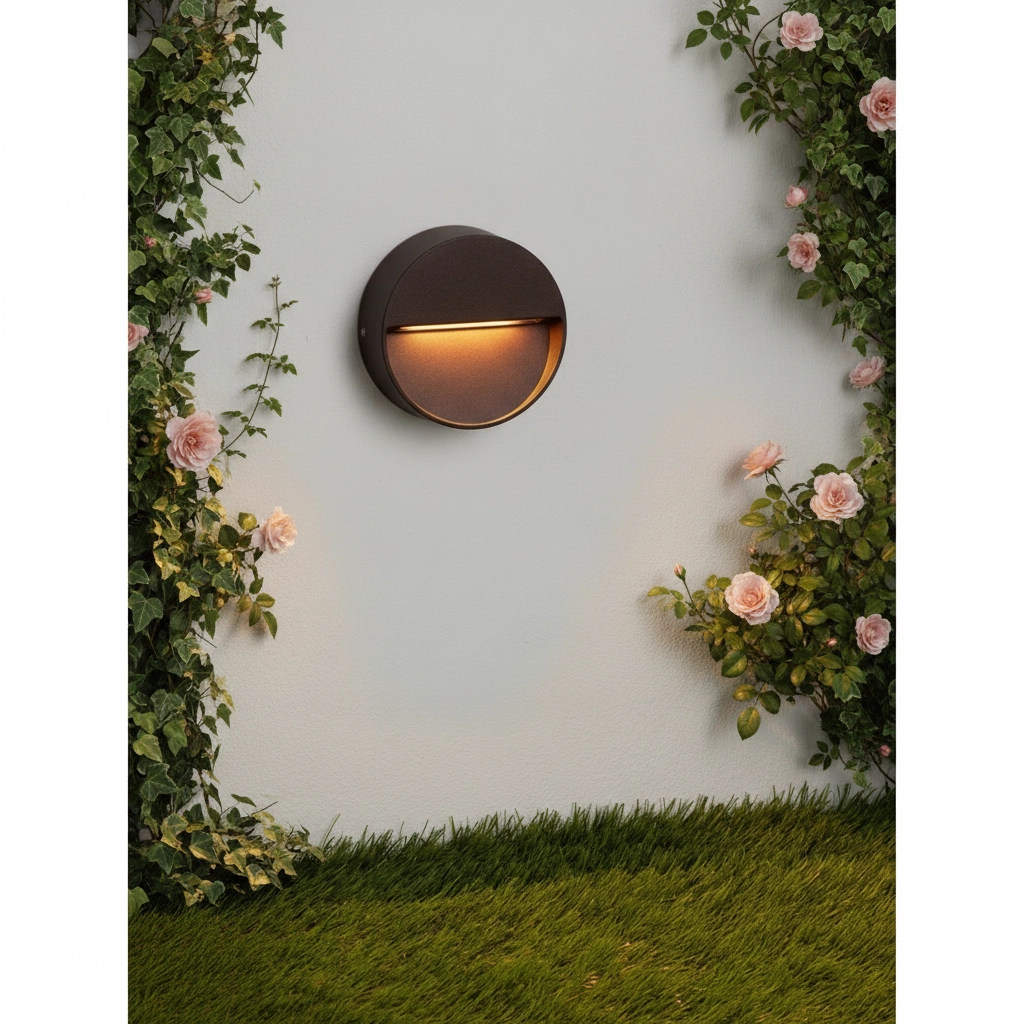 Runde Wandlampe Sete Rostbraun