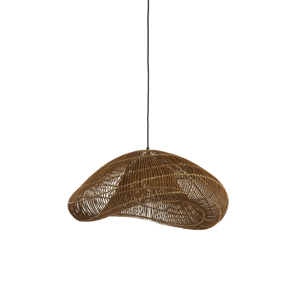 Rattan-Pendellampe Janzur Ø 65cm – dunkelbraun