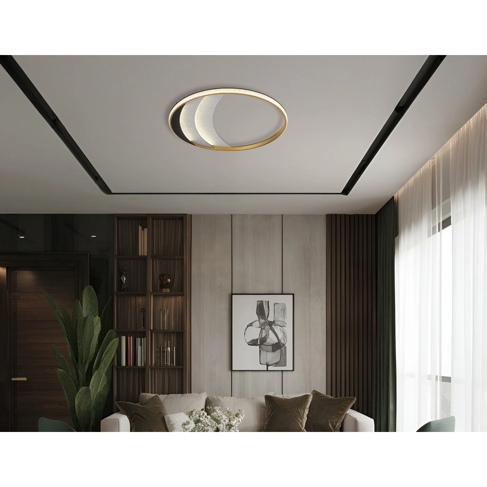 Einzigartige Deckenlampe Constance schwarz mit goldener Ø 52 cm Globo 9007371572847