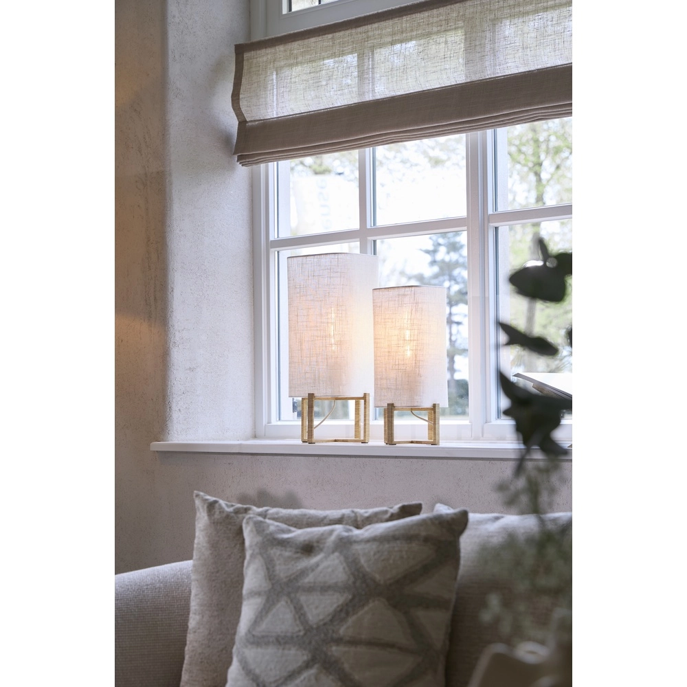Tischlampe Wyn 39 cm – cremefarbenes Seil mit Holzoptik Light & Living 8717807792541