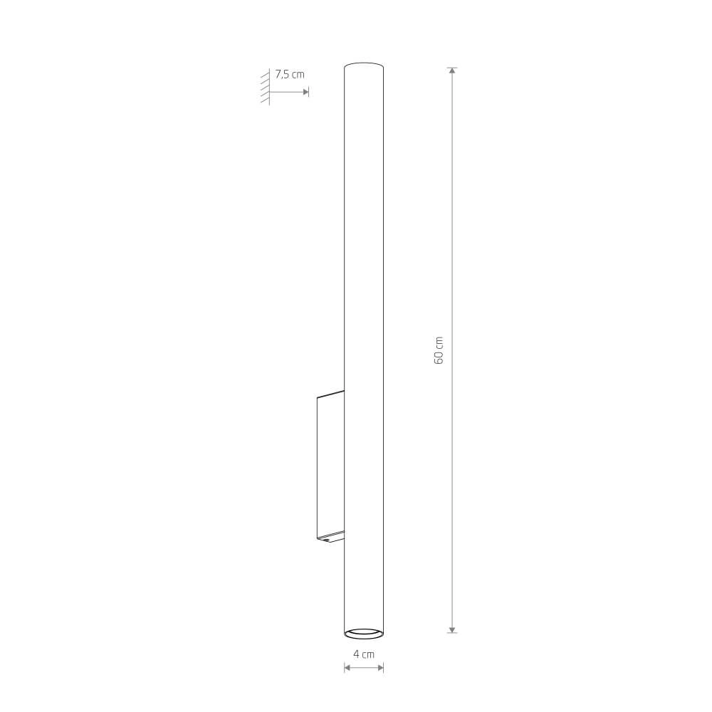 Hellgrauer langer Wandstrahler Fourty XL oben unten Lyora 5903139108928