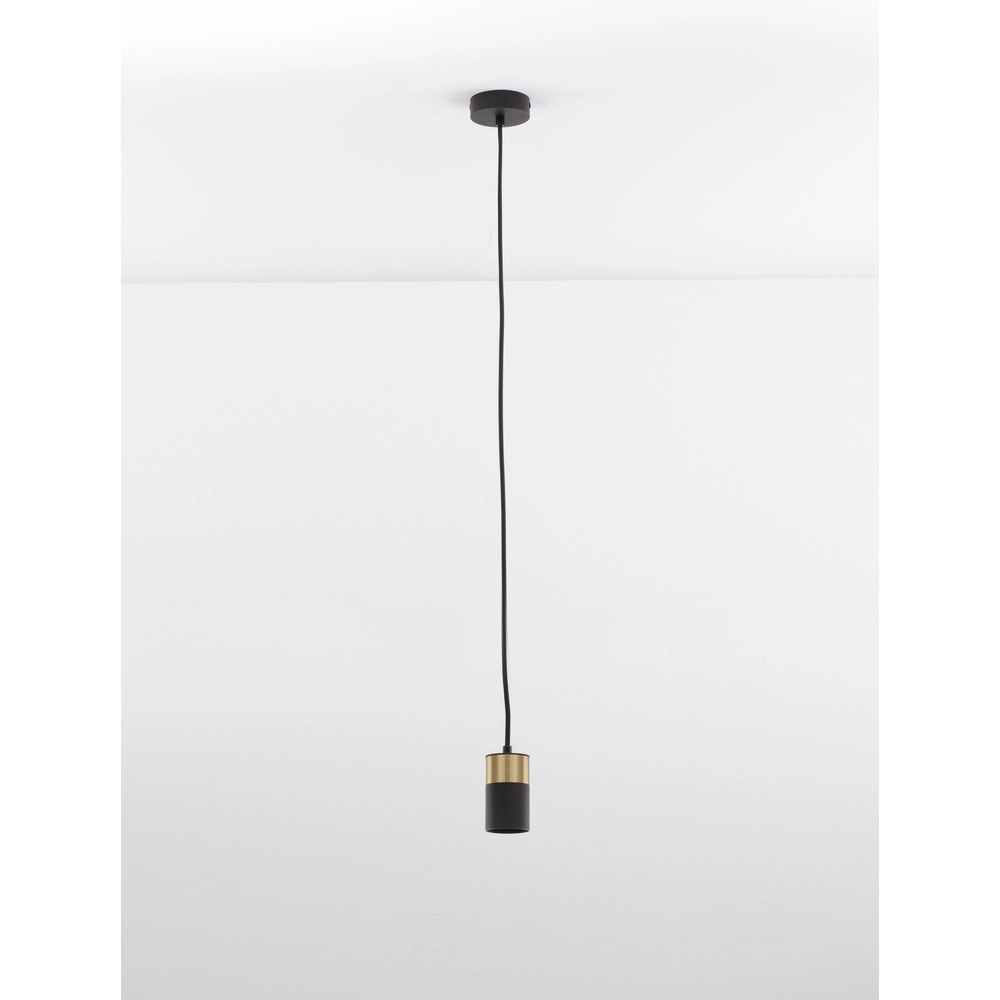 Pendelleuchte Pongo S Single 9,5cm gold mit schwarz Lyora 5212017430335