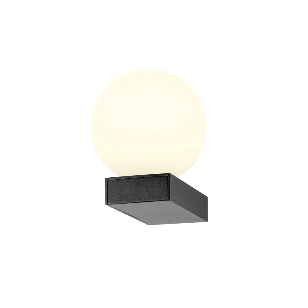Wandleuchte Sun schwarz mit weißer Kugel